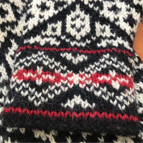 Vintage LL Bean Nordic Fair Isle Cardigan Sweater Silver Buttons Large Made USA - Picture 11 of 14